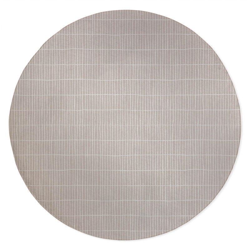 Snow Fence Non-Slip Outdoor Rug, Round 5'