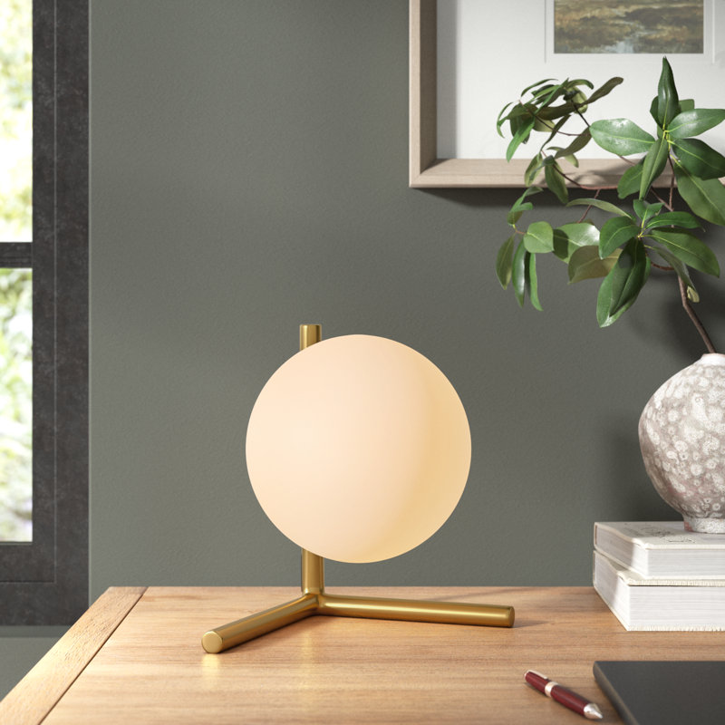 Cicily Metal Globe Lamp, Aged Brass