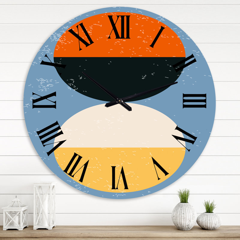 Minimal Compostions géométriques de formes élémentaires XXIII - horloge murale moderne, Surdimensionné