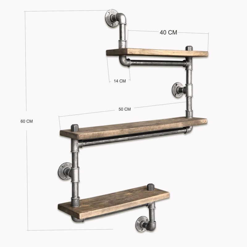Holliston 3 Piece Solid Wood Accent Shelf