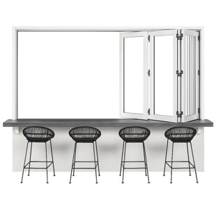 Petraki & Co. 72 In. W X 48 In. H Right-handed Outswing 3 Panels White Aluminum Tempered Glass Bifold Window