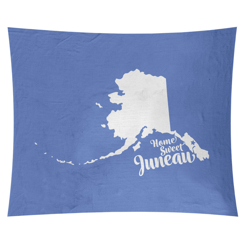 Tapisserie murale alaska juneau, H 27,5 po x l 37,5 po, Bleu