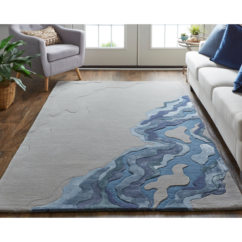 Wool Abstract Indoor Rug, Rectangle 5' x 8'