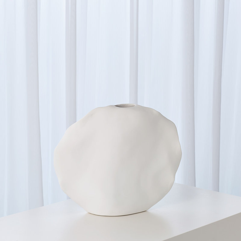 Kelp Vase-Matte White-Low