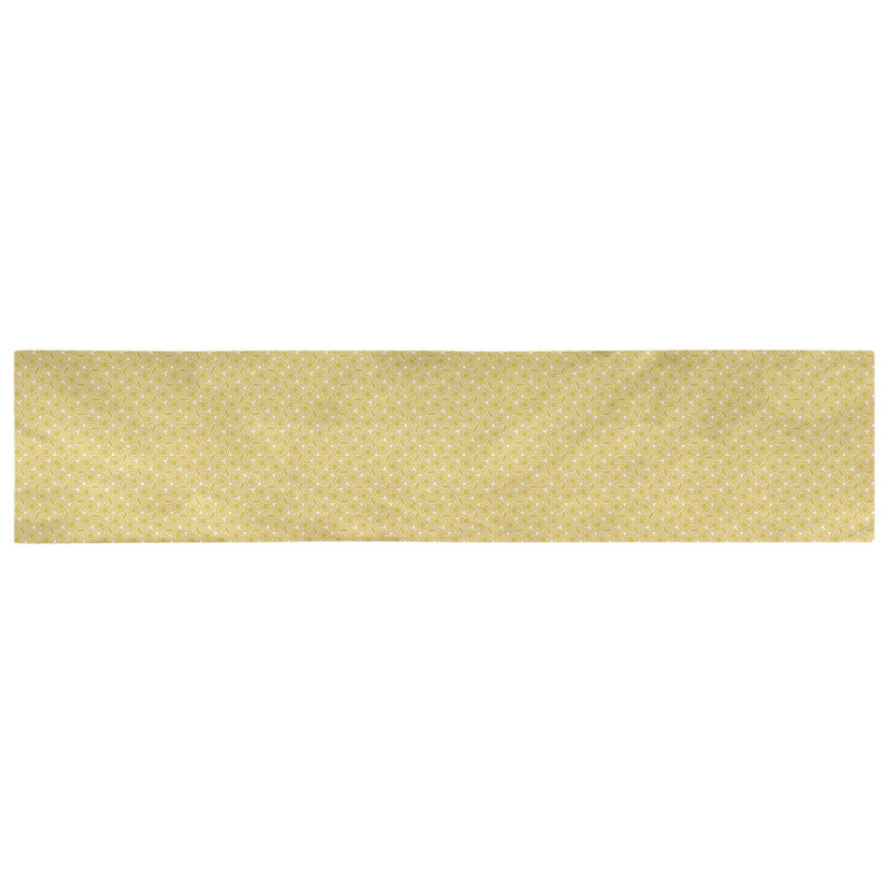 Chemin de table géométrique avicia, 72 po x 16 po, Polyester, Jaune / Blanc