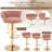 George Set of 2 Bar Stools with Woven Velvet Upholstered Backrest, Height Adjustable Counter Stools, Swivel Kitchen Stools for Kitchen Island, Bar, Pink-525249086-525249085