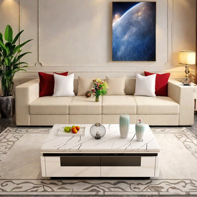 Modern minimalist marble coffee table