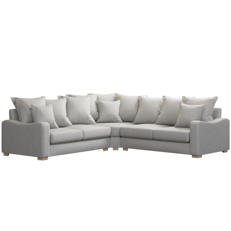 Theadford Corner with two seats both sides, Scatter Back, Steel Polyester