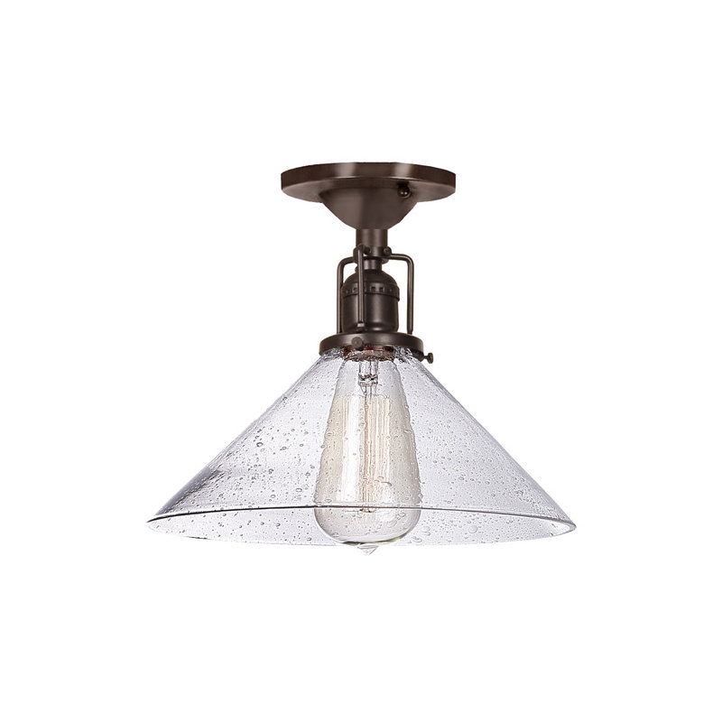 Shumway Glass Semi Flush Mount, Clear, Oil Rubbed Bronze