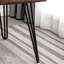 Table de salle à manger rustique en pin foncé avec base en épingle robuste en métal
