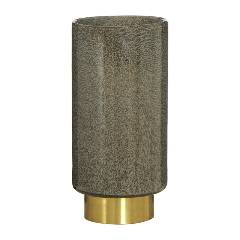 Bismarck Glass Table Vase, Grey, 32cm H x 15cm W x 15cm D