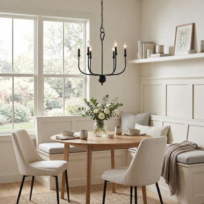 Blanche 6-Light Matte Black Chandelier