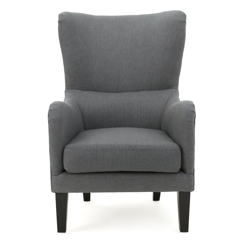 Chaise cloutée en polyester gris avec accoudoirs