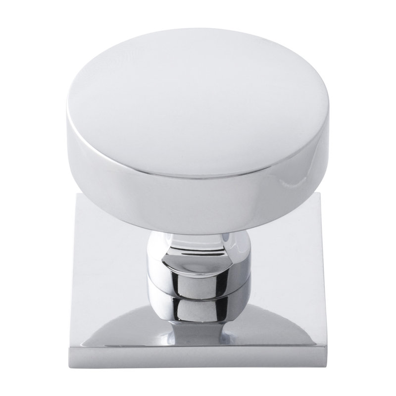 Parkview Brass Knob Backplate, Chrome