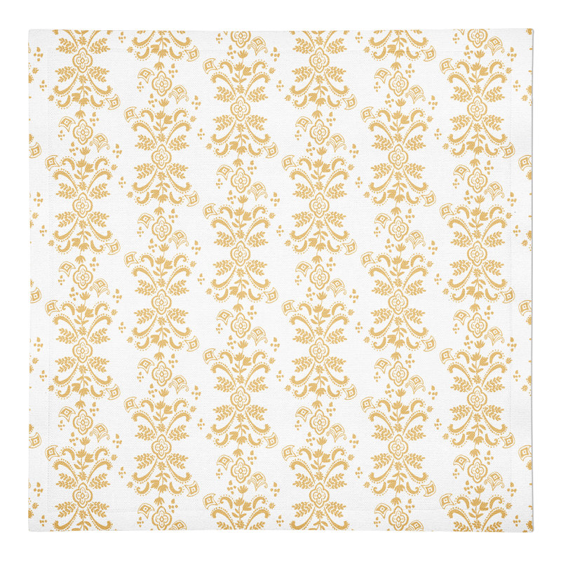 Serviette de table en coton 10 po Crest, Jaune
