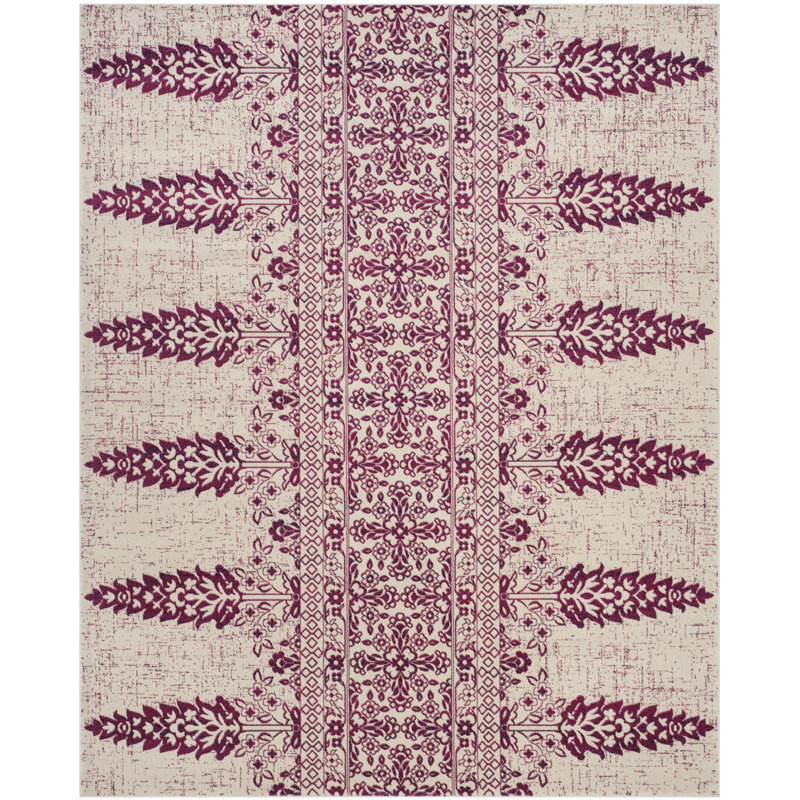 Tapis ivoire / fuchsia Annette, Rectangle 9 pi x 12 pi