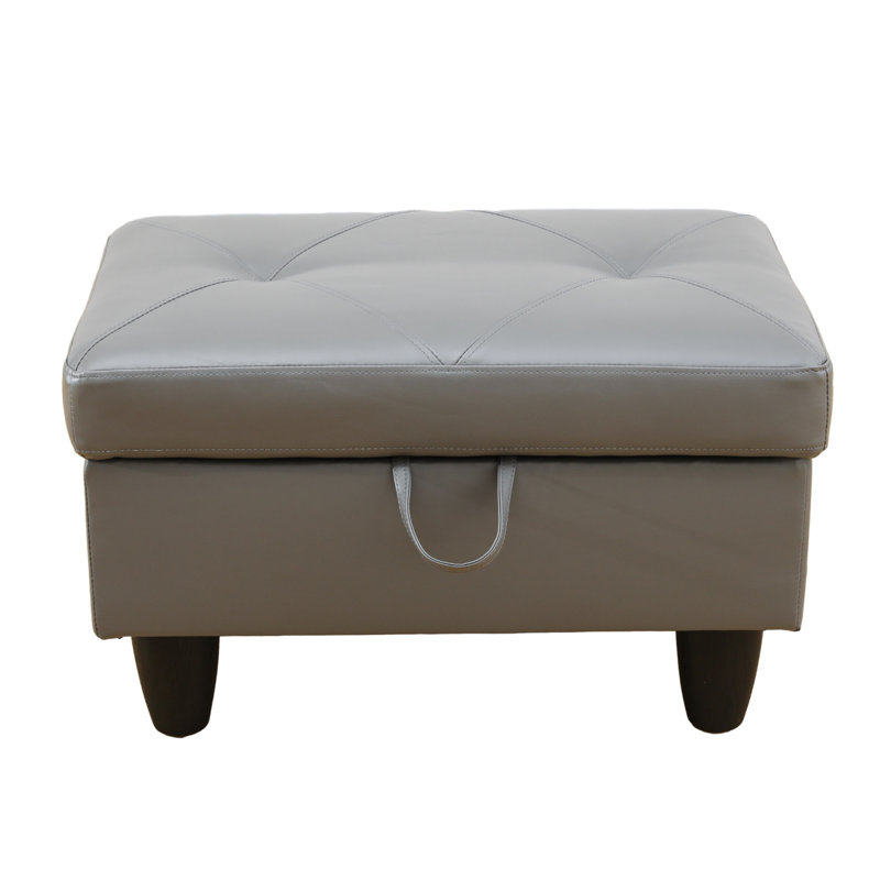 Banc de rangement avec repose-pieds et commode pour canapé-lit, Gris