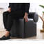 Élégant pouf 100% similicuir noir de 17,7 po x 22,0 po x 23,6 po | 35 éponges orthopédiques 35 po., Épaisseur: 2,4 po | Pieds cachés recouverts de PVC, idéaux pour les salons modernes et les espaces confortables, sièges confortables-1160172826