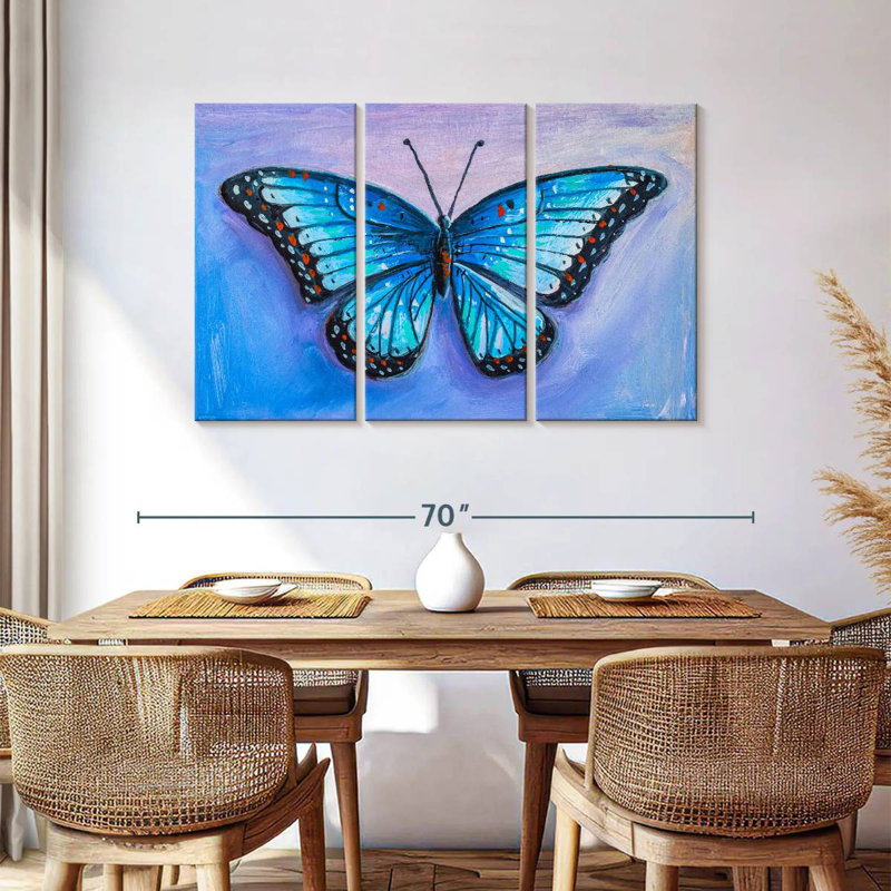 Brampt Blue Butterfly, 36" H x 57" W
