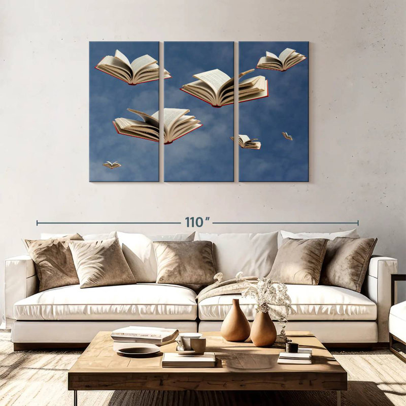 Kelan Levitating Books, 48" H x 74" W