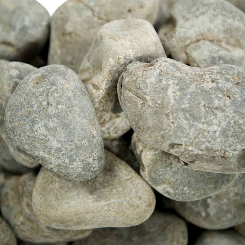 Rivora Natural Quartzite Landscaping Rock Pebbles, 1-2.5 in. (55 Bags, 40 lbs/Bag), Luxor Dust