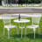 Patio Bistro Set Of 2, Cast Aluminum, Outdoor Set W/umbrella Hole, 3 Piece Table And Chairs Set, Bistro Set For Backyard/garden/lawn, White