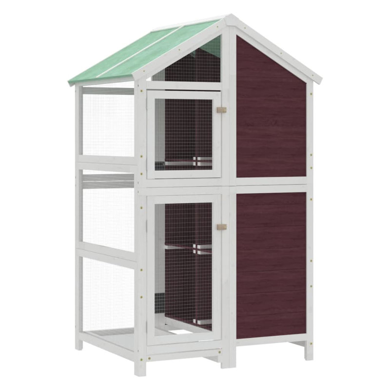 Aztlan Free Standing Birdhouse, Mocha/White