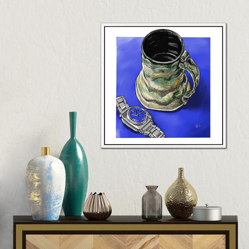 Watches And Coffee II by Sunflowerman - Gallery-Wrapped Canvas Giclée on Canvas, 45.72 cm H x 45.72 cm W, White Framed