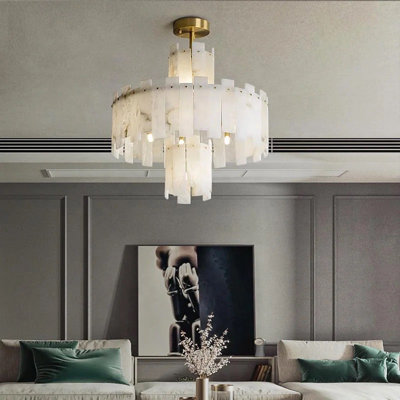 Alabaster 2 Tiers Chandelier Lighting
