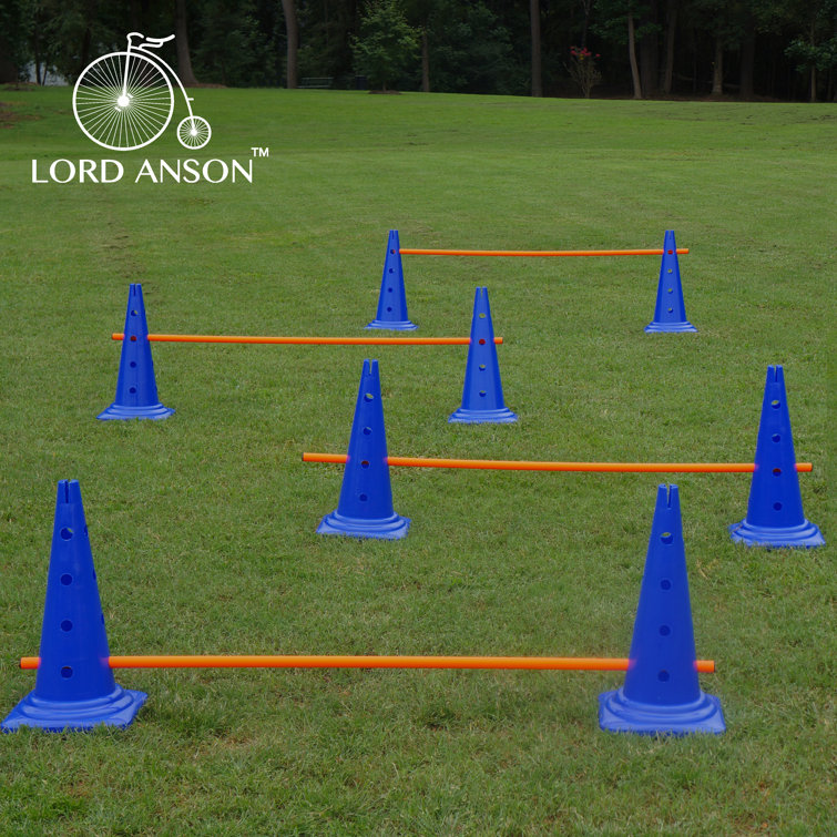 Lord Anson Trade; Dog Agility Hurdle Cone Set - Canine Agility Training Set  - Obedience, Agility, And Rehabilitation - 8 Agility Cones And 4 Agility  Rods