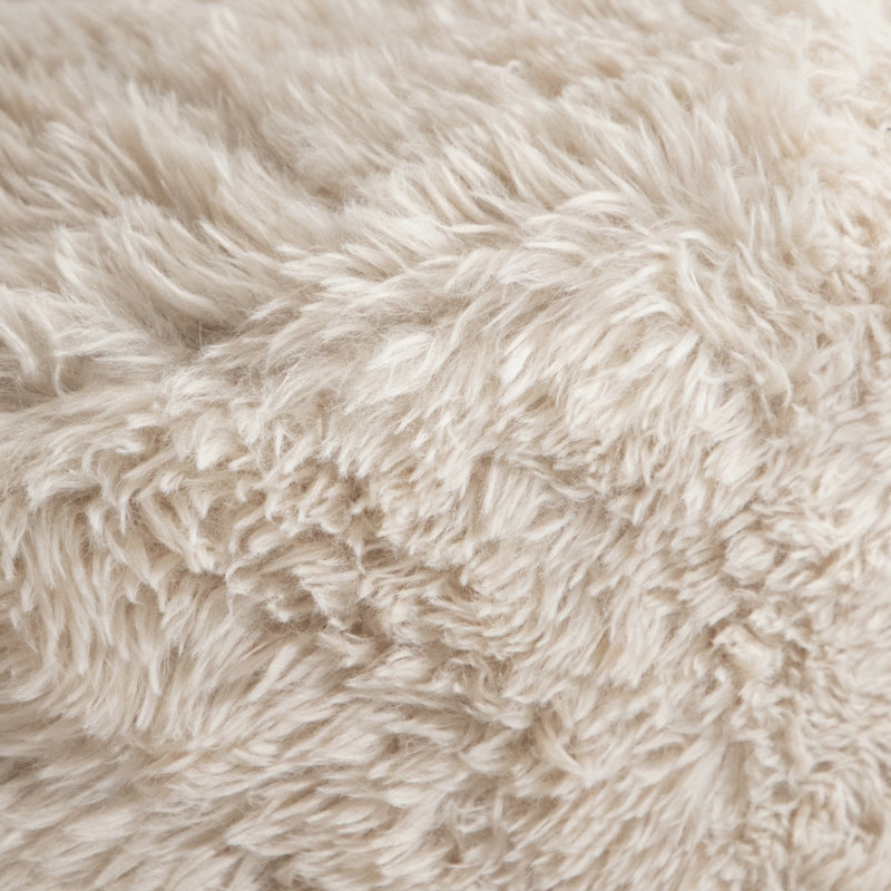 Canapé modulaire compressé en fausse fourrure 5 pièces Dozie, Beige