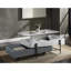Table basse grise et blanche ultrabrillante avec plateau de rangement réglable