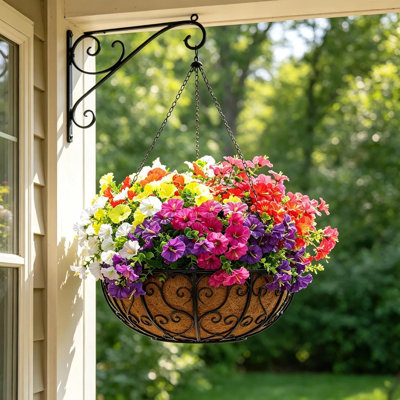 12 PCS Fleurs artificielles du matin pour les jardinières d'extérieur Plantes artificielles résistantes aux rayons UV Faux fleurs suspendues pour la véranda