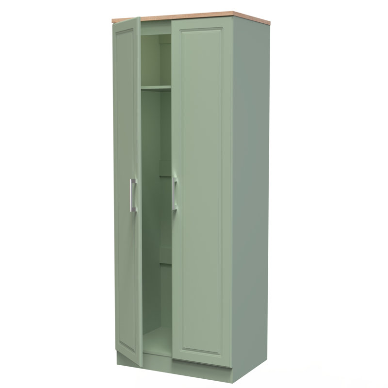 Aalysia Manufactured Wood Wardrobe, Reed Green/Bardolino Oak