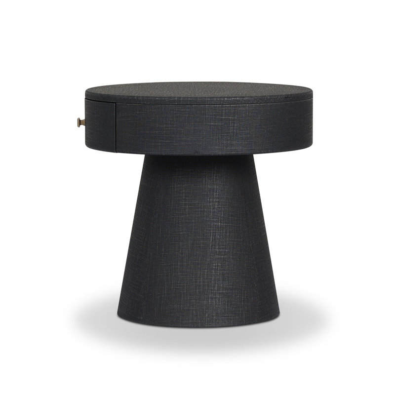 Chiro Nightstand-Black Linen, Black Linen