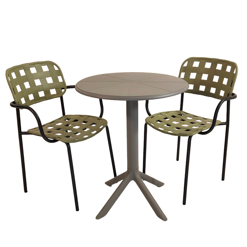 Bhim 2 - Person Dining Set, Grey/Grey/Green