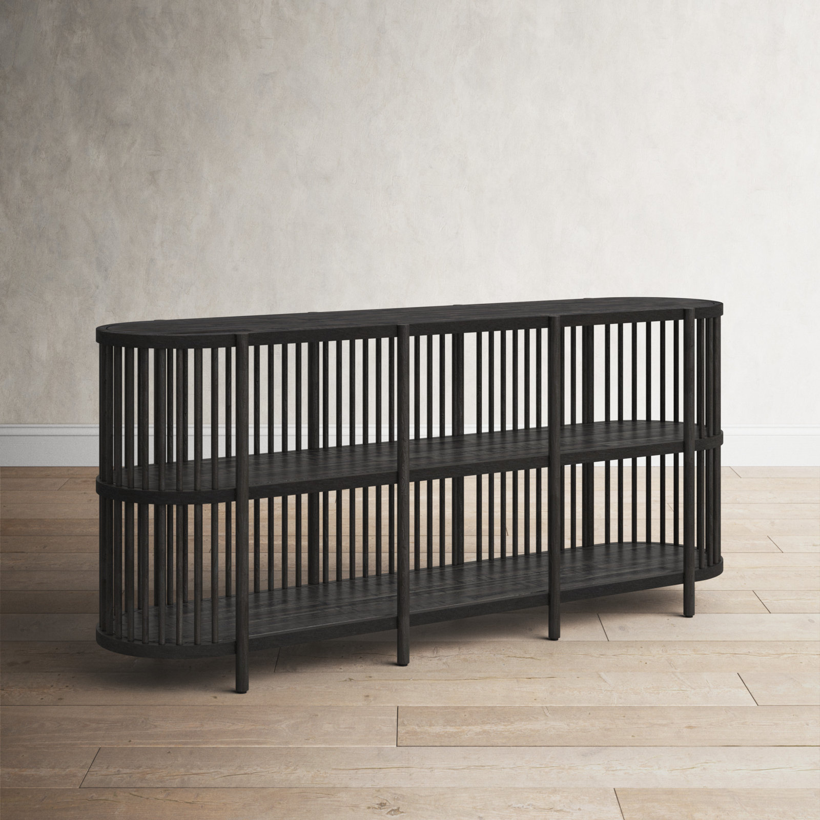Charnock Acacia Buffet Table, Black Wash, 32"H x 72"W x 18"D