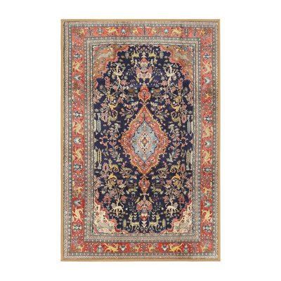 Tapis oriental rouge / noir / bleu