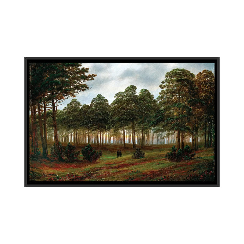 «Evening, 1820-26», impression sur toile, H 18 po x l 26 po x P 1,5 po, Toile avec cadre noir, Pas de tapis