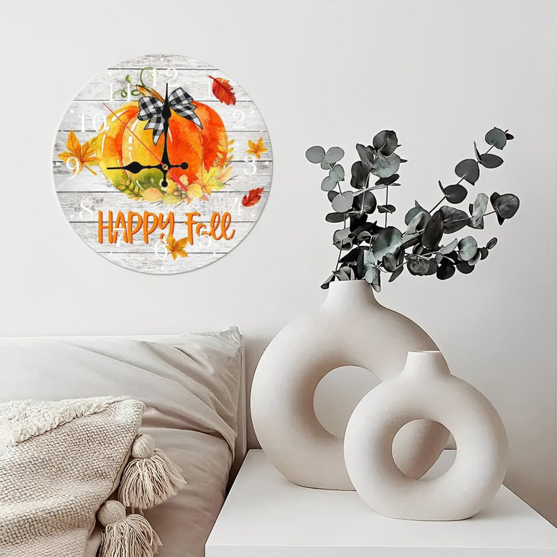 Horloge murale en bois 10 po, mouvement silencieux, à piles (piles AA non incluses), décor artistique, parfait pour les décorations