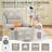 Electric Power Massage Heated Recliner Swivel Rocking Reclining Chair with Cup Holders and USB Type C (Beige Gray)-779383549