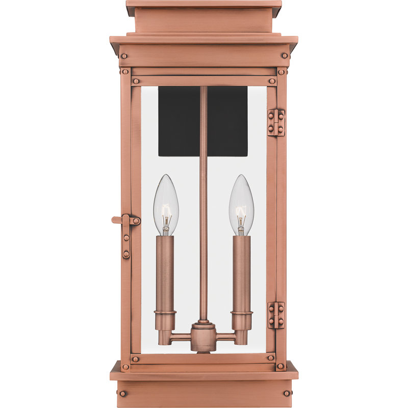 Onnen 2-Light Aged Copper Outdoor Wall Lantern