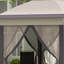 3 X 4m Hexagon Pop Up Gazebo, Double Roof Vented Canopy With Mesh Netting, Powder Coated Metal Frame, Portable Carry Bag, Outdoor Party Shelter For Patio Garden, Beige