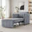 Grey Convertible Sofa Bed with 5-Position Adjustable Backrest