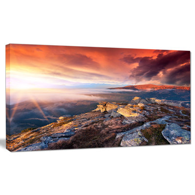 « couleur de ciel d’automne et de montagnes », impression sur toile tendue