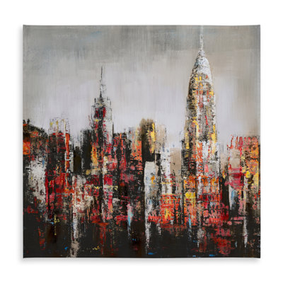 Paint splash city - Building Red tablecloth for indoor outdoor decor