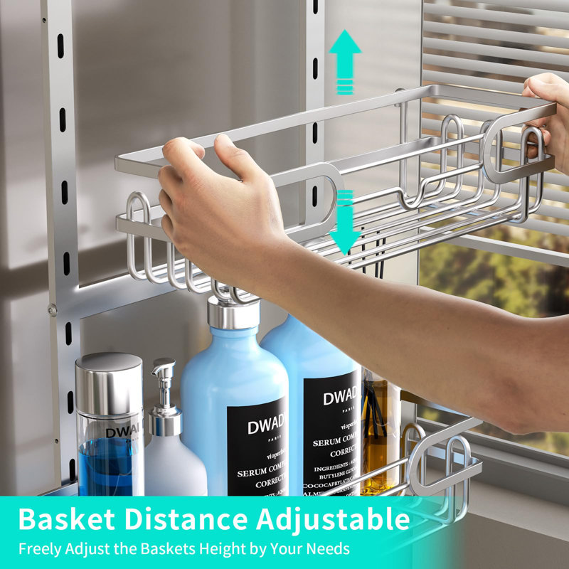 Over-the-Door Bath Caddy, Silver
