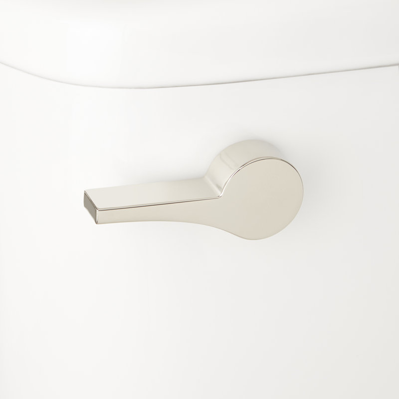 Bradenton Two-Piece Elongated Toilet with 14" Rough-In - 19" Bowl Height - Polished Nickel Handle, Polished Nickel, Left-Hand