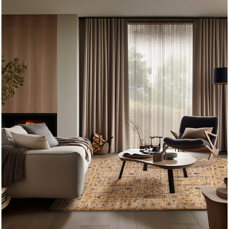 Tapis gris Jules Serapi 7 pi 11 po x 9 pi 11 po