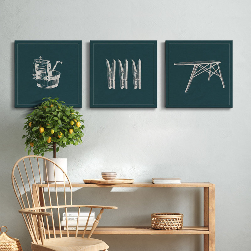 " Laundry Tips I " 3 Piece Art Color Photography Print, 16" H x 48" W x 1" D
